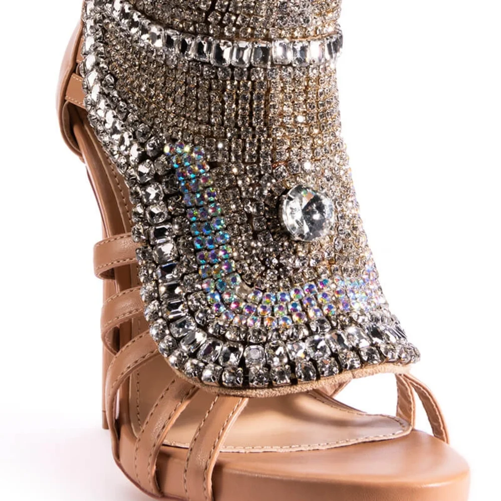 "TEARS OF APHRODITE" Dazzling Rhinestone Embellished Heels - Picture 9 of 11